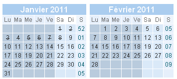 T�l�charger le mod�le de calendrier